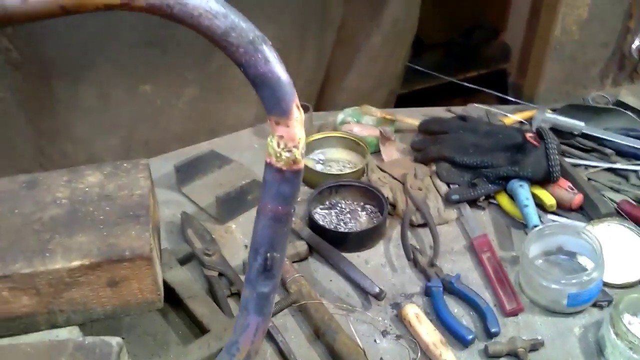 Ремонт медной трубки латунью Пайка - YouTube