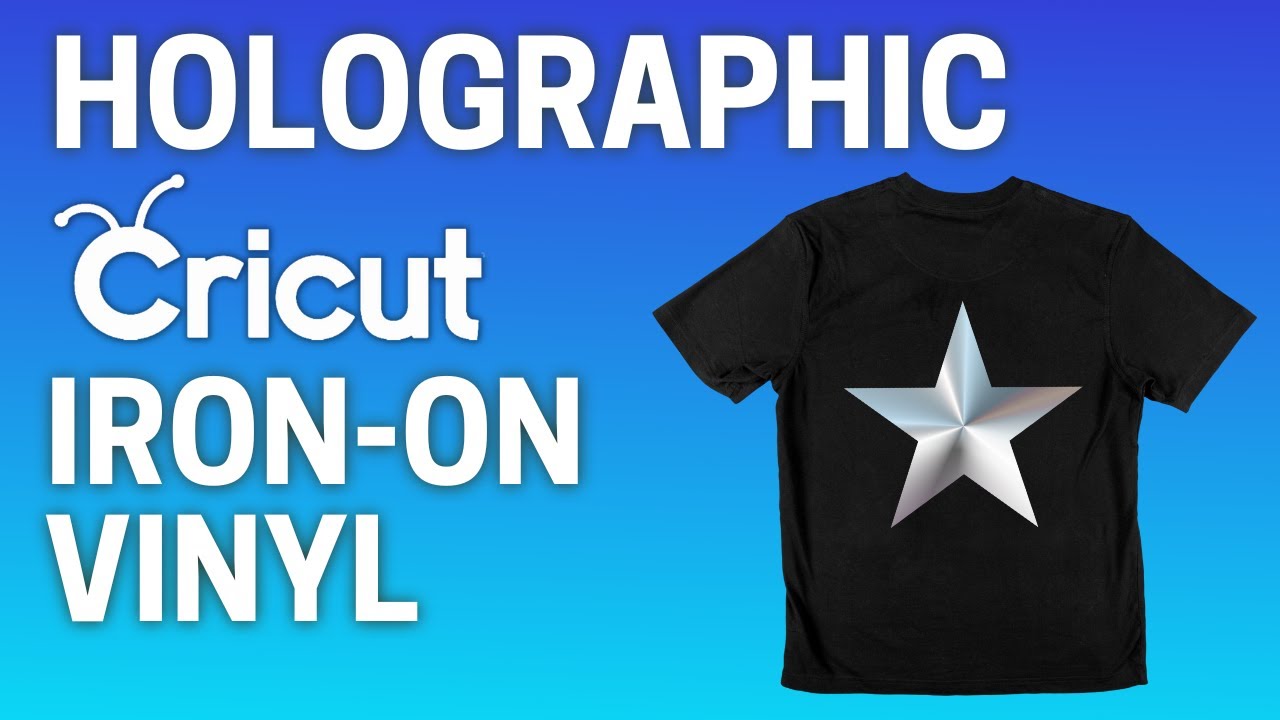 HOW TO USE CRICUT HOLOGRAPHIC IRON ON VINYL HTV // DIY Heat Transfer Shirt  Tutorial for Beginners 