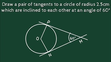 Draw a pair of tangents to a circle of radius 2.5cm which are inclined to each other at angle of 60