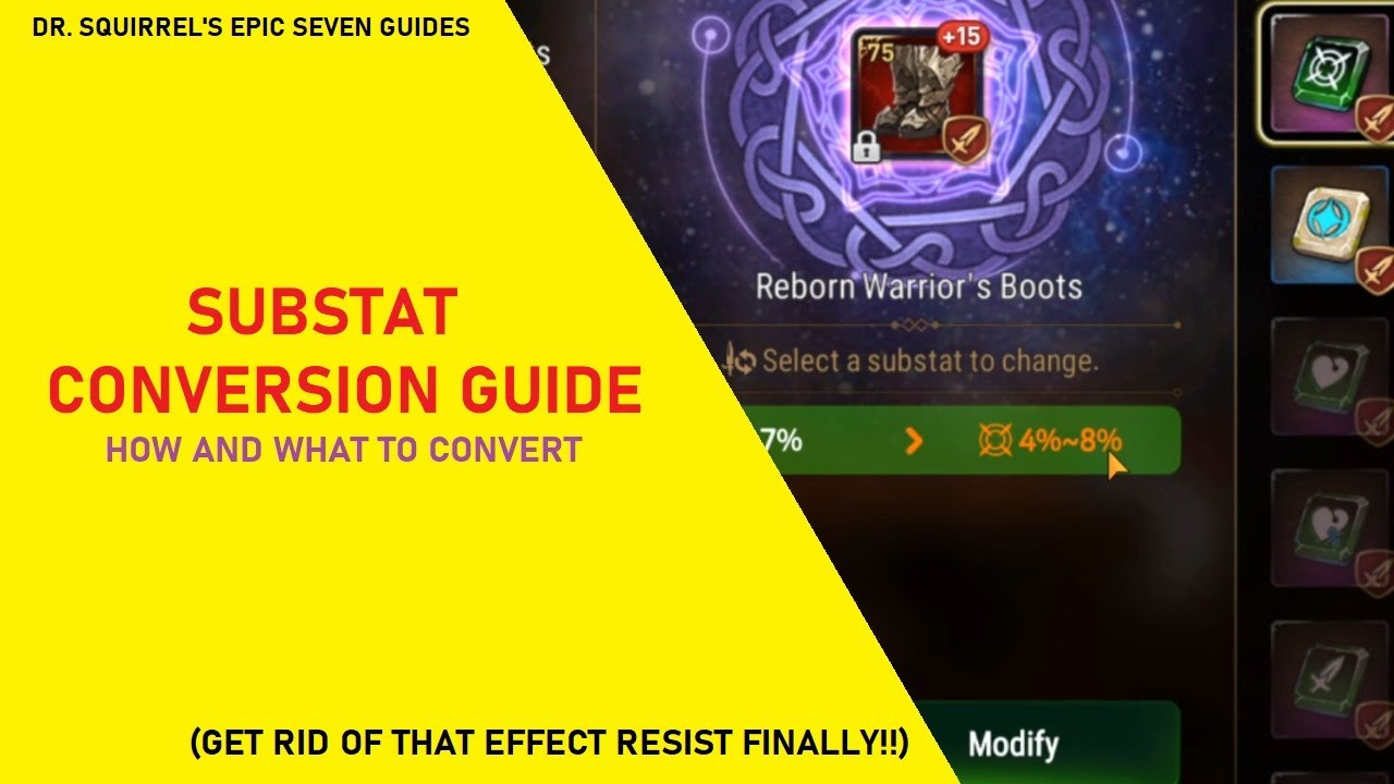 Substat Conversion Guide - How It Works and What to Convert [Epic Seven Guides]