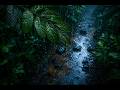 Deep in the Rainforest by a Quiet Stream 🌧️ Rain on Forest Leaves for Deep Sleep