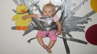 Funny Baby's Reaction When Stuck Crazy Thing|| Funny Baby and Pet