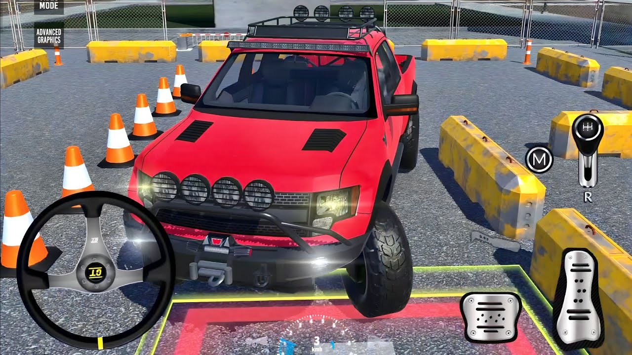 ULTIMATE SUV PARKING - Red Land Rover Vogue & Ford Raptor Precision Challenge - Master of Parking 🚗✨