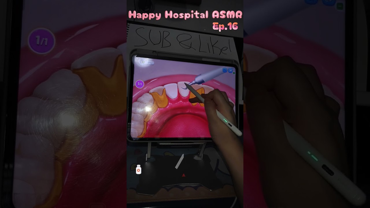 Ep.16 Happy Hospital ASMR - Claeaning & Removing Yellowish Stone on Teeth16