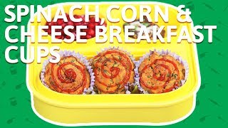Spinach, Corn And Cheese Muffins - How To Make Cheese Muffins - Savoury Muffins For Kids