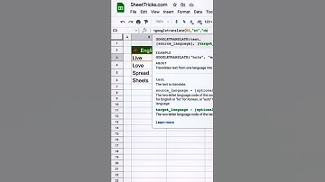 How to translate in Google sheets 🇺🇸✅🇩🇪