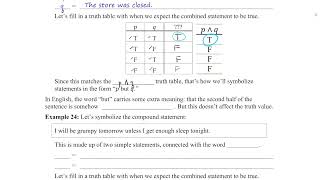 2.2.9 - Truth Tables to Symbolize Statements