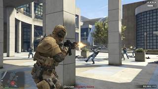 GTA 5 - Ghost vs Bogdan Goons at Kortz Center + Ten Star Escape