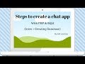 Steps to create a chat app (Intro + Database Creation)
