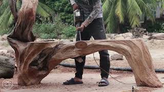 Wooden table and chair set -  Bộ bàn ghế bằng gỗ | Woodworking | NK Woodart.