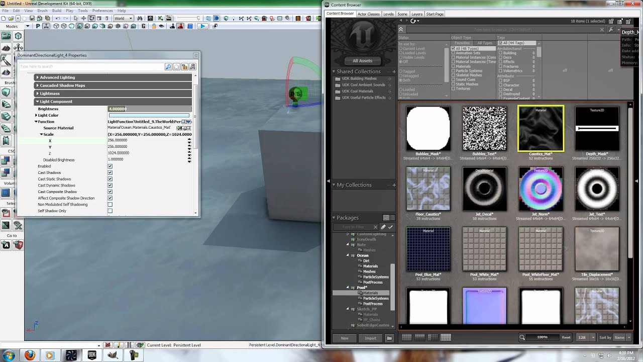 UDK Underwater Caustics Tutorial - YouTube