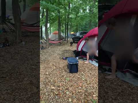 Camping rainstorm