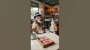 What a nice day to play with cards at the café #viral #capybara #cute #funny #cat #animals  #cutecat