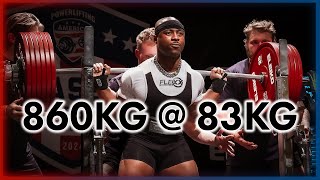 Russel Orhii  860kg @ 83kg | Powerlifting America Nationals 2024