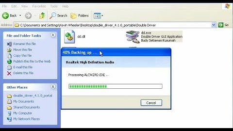 How to Back up Drivers With Double Driver on Windows XP