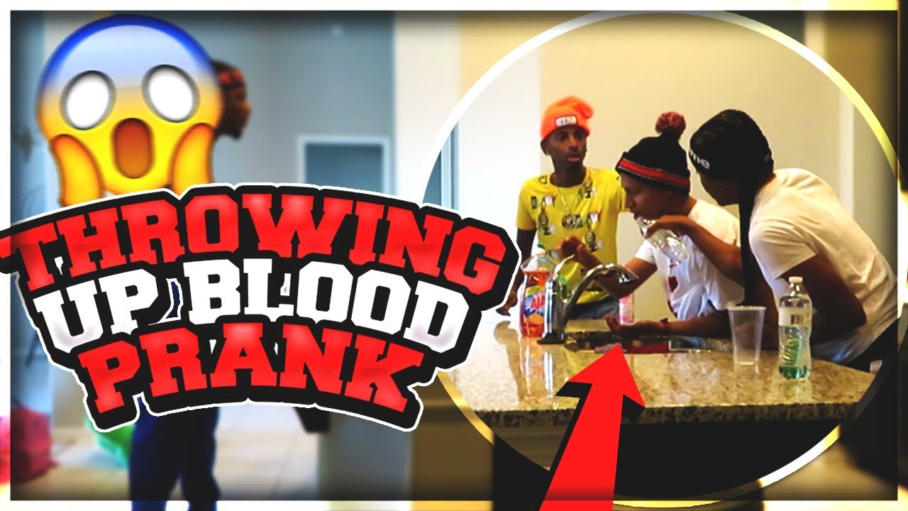 Throwing up BLOOD PRANK!! on Perfectlaughs , Ar'mon , & Funnymike YouTube