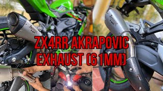 ZX4RR Akrapovic Exhaust (61mm) vs Stock Exhaust | Kawasaki | Plus Essential Accessories 😱