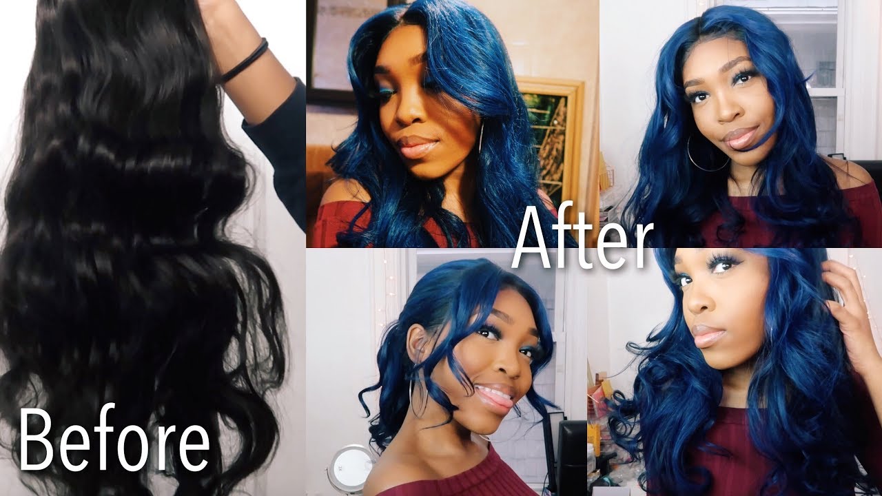 Indigo Blue Hair Weave - wide 1