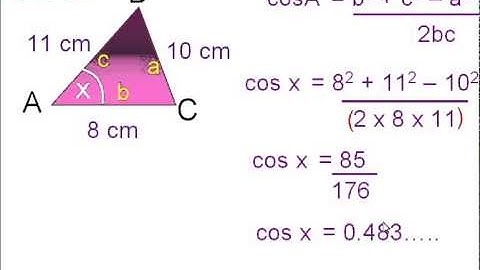 8. cosine rule missing angles