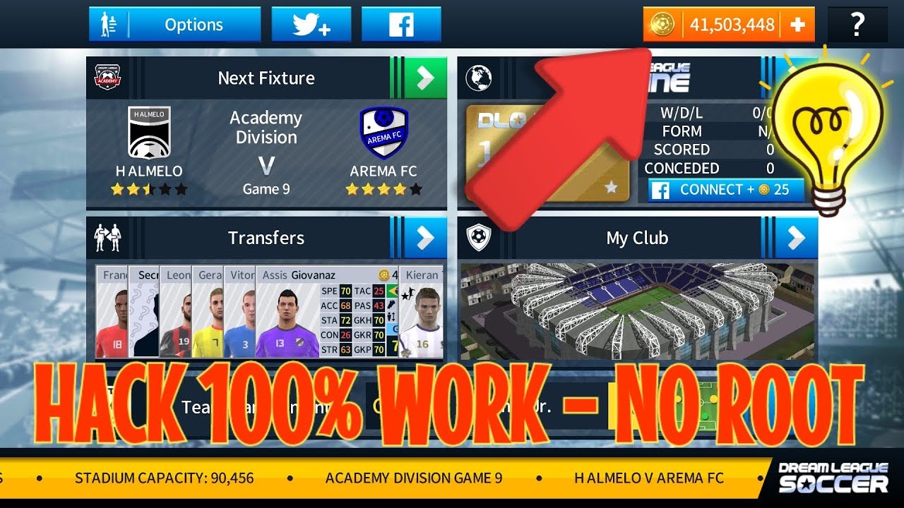 Cara hack coin Dream League Soccer 2018 Android, work 100% (no root
