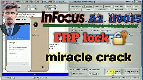 Infocus A2 IF9035 FRP UNLOCK | Infocus A2 GOOGLE ACCOUNT LOCK REMOVE | MIRACLE CRACK
