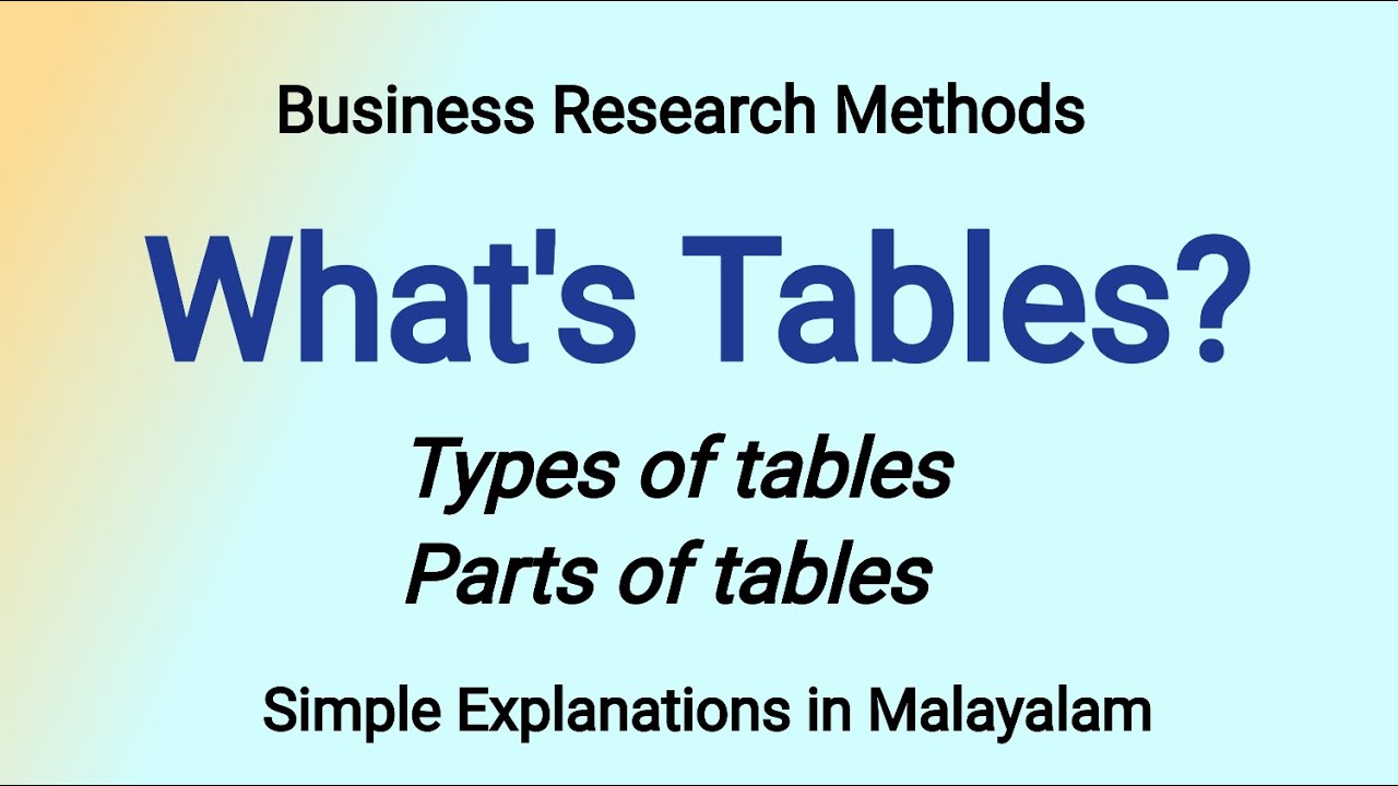 Table Types Research Types Of Tables In Research Methodology - Design Talk