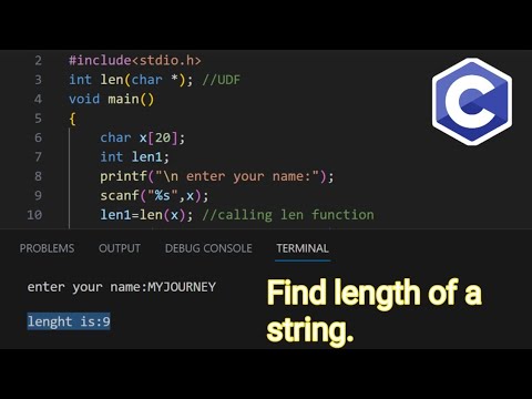 Find LENGTH of a STRING in c ||without using strlen | #coding  #cprogramming