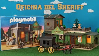 Playmobil 3786 Oficina del Sheriff + Diligencia Marshal Custom + Diorama | Playmobil Western