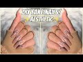 DIY FAKE NAILS AT HOME! SUPER AFFORDABLE &amp; VERY AESTHETIC!