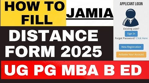 How To Fill Jamia Distance Admission form 2025 :Jamia Distance UG PG MBA B ed Admission 2025