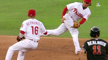 MIA@PHI: Galvis, Hernandez turn smooth double play