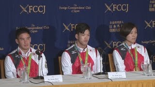 ベイカー「東京で連覇」 リオ五輪・柔道覇者３人が会見