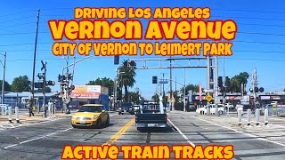 Driving Los Angeles Vernon Avenue City of Vernon to Leimert Park #losangeles