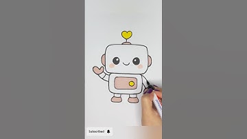How to Draw a Cute Robot Step by Step | Easy Drawing for Kids 🤖💛