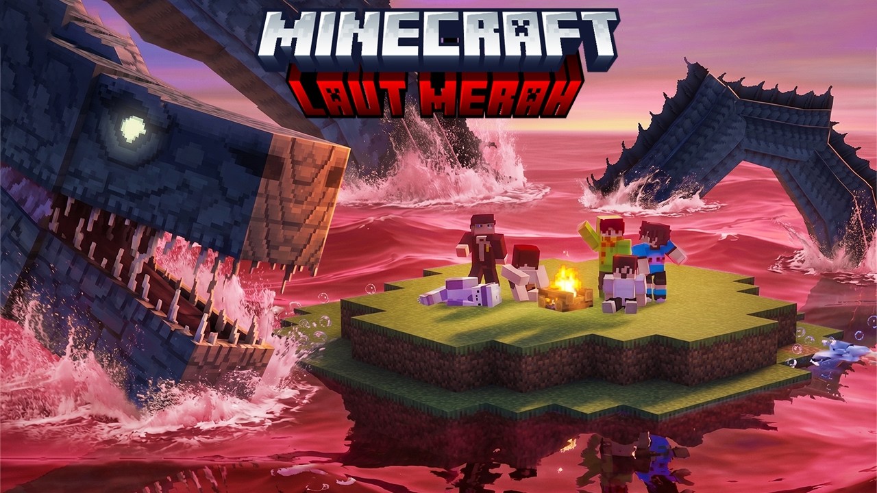 Gw CHALLANGE YOUTUBER LAPERGANG BERTAHAN HIDUP DI LAUT MERAH! ... ( BANYAK MONSTER JIRR )