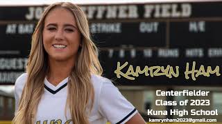 Kamryn Ham - Centerfielder - Class of 2023 - Kuna High School Girls Softball Highlights screenshot 1