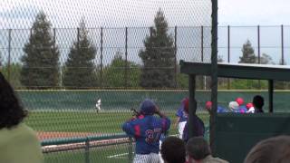 Cos Baseball 2012 Devin Lee Goes Back To The Track To Get An Out Vs West Hills 3 15 2012