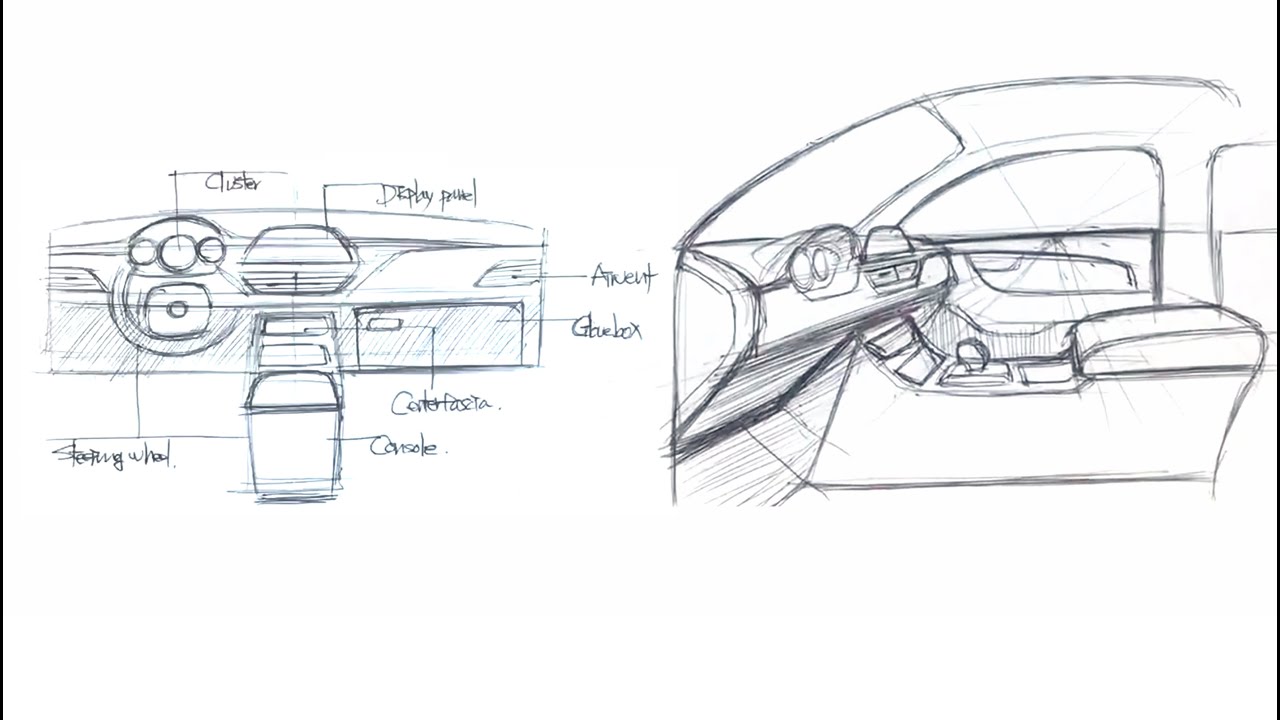 Audi Crosslane Coupe Concept  Interior Design Sketch  Car interior design  sketch Car interior sketch Interior design sketch