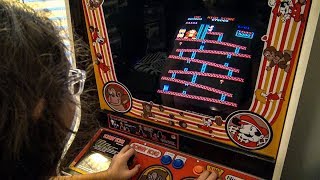 My Ten Year Old Playing Donkey Kong Arcade Game! Proud Father Moment! :)