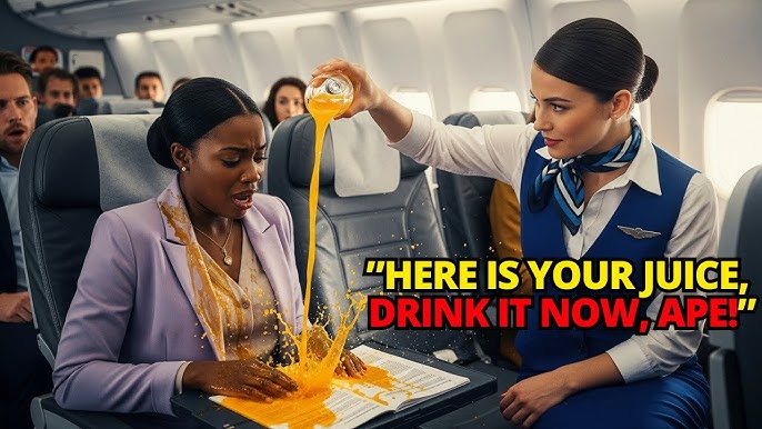 Flight Attendant Spills Drink on Black Woman — FREEZES When She Grounds the  Plane - YouTube