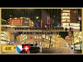 4K Zurich City Night Walk - Christmas Lights And Night Shopping Bahnhofstrasse | Zurich Lucy |