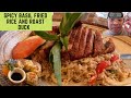 Roasted Duck and Spicy basil fried Rice - TUNG THONG-181st, Thai cuisine at WASHINGTON HEIGHTS-