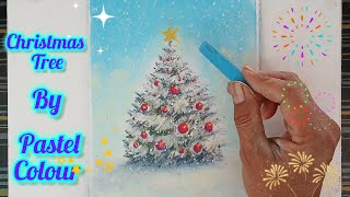 How to draw christmas tree by pastels colour. screenshot 2