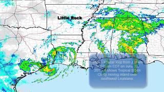 Radar Loop of Tropical Storm Cindy (June 22, 2017)