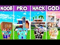 Minecraft: Family Resort New House Build Challenge - Noob Vs Pro Vs Hacker Vs God