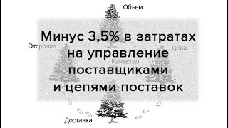 Минус 3,5% в затратах на управление поставщиками и цепями поставок