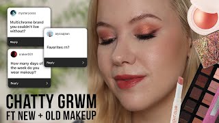 Peach Makeup using new and old makeup | Chatty GRWM answering questions!