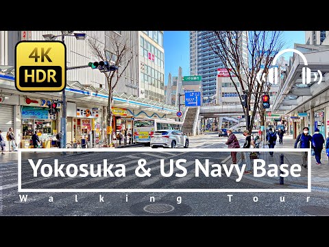 [4K/HDR/Binaural] Yokosuka U0026 US Navy Base Walking Tour - Kanagawa Japan