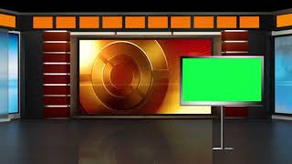 News Tv Studio Virtual Green Screen Background Loop