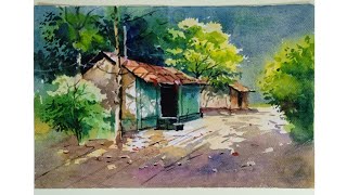 Watercolor scenery  painting for beginners // step by step